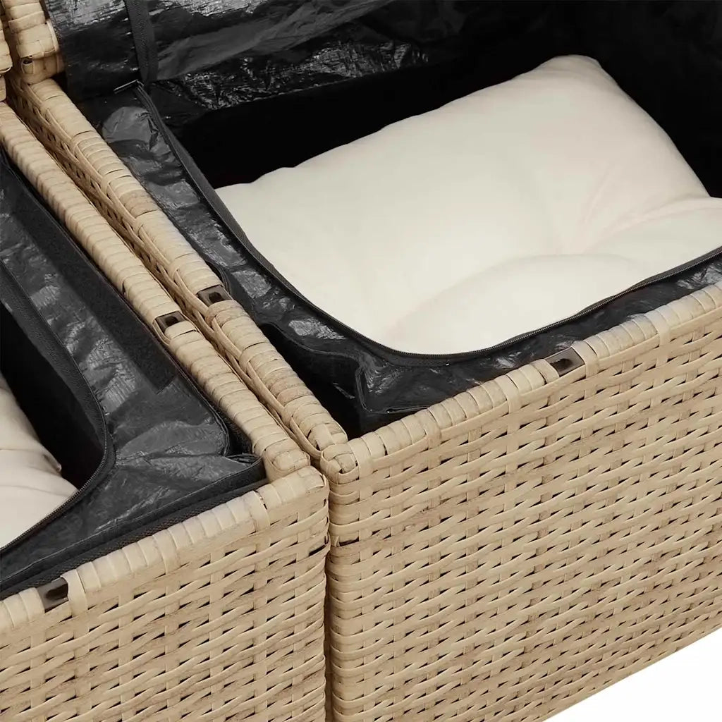 Set Divano da Giardino 9 pcs Beige Poly Rattan 3358297