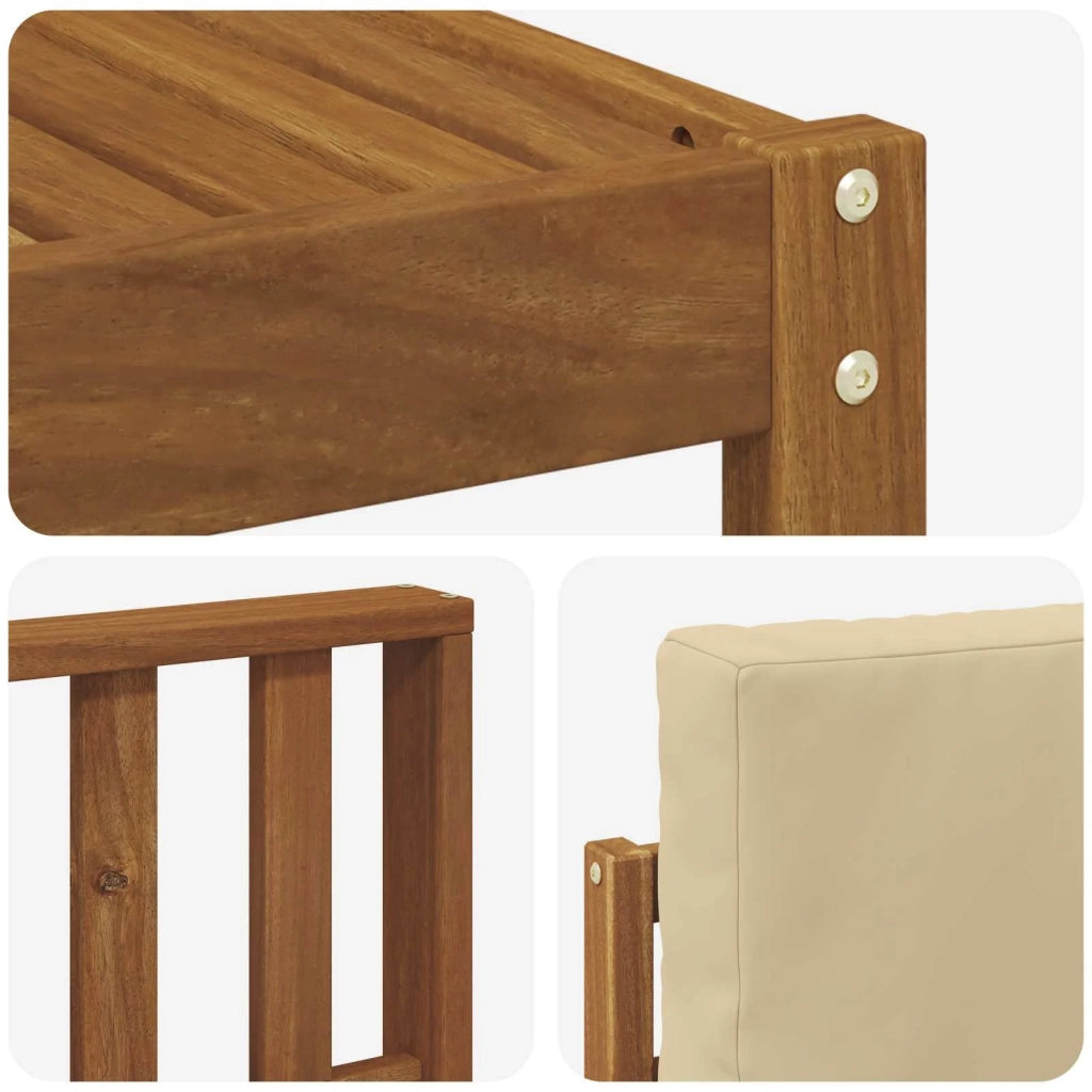 Set di divani da esterno con cuscino 10 pcs Naturale e Beige 3367016