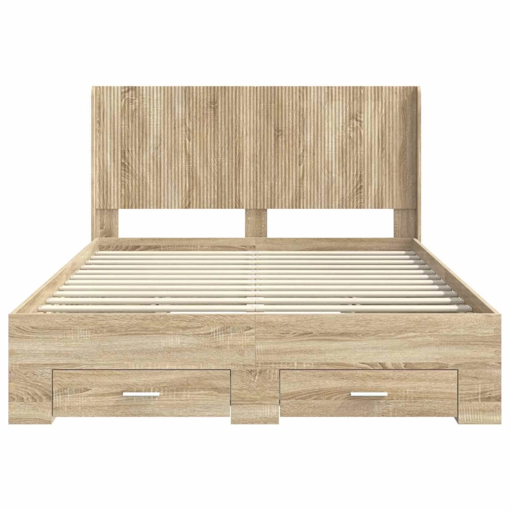 Struttura del letto con stoccaggio e testata Rovere Sonoma 3414127