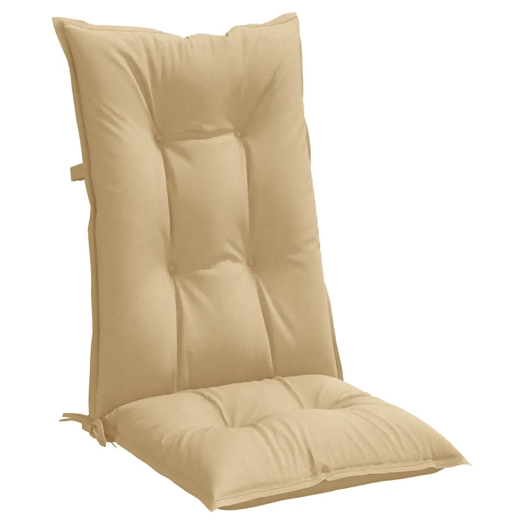 Cuscini Sedia Schiena Alta 4 Beige Mélange 120x50x7 Tessuto 4002356