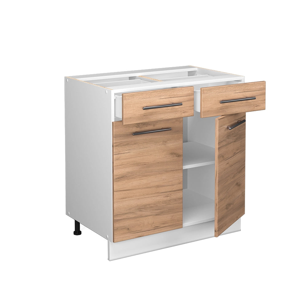 Mobiletto base per cucina Fame-Line Rovere dorato/Bianco 80 cm, PL Rovere Vicco