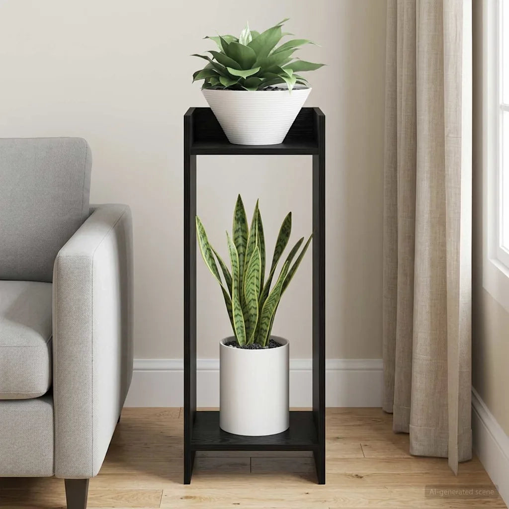 Supporto per piante Rovere Nero 30 x 30 x 80 cm 899580