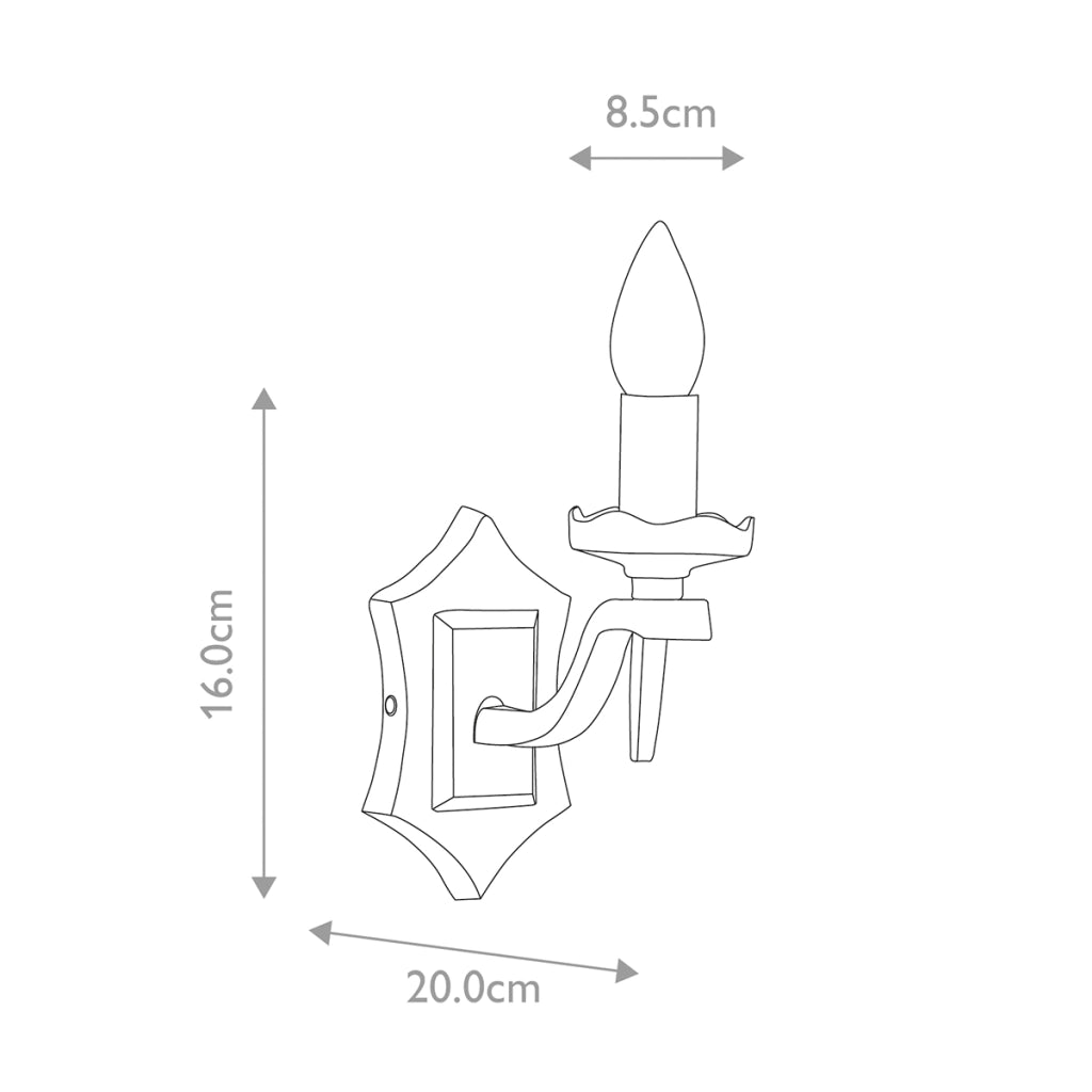 Applique candeliere nera Rectory in ferro 1xE14 60W Elstead