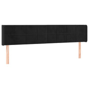Testiera | Testata ad Orecchio Nera 183x16x78/88 cm in Velluto