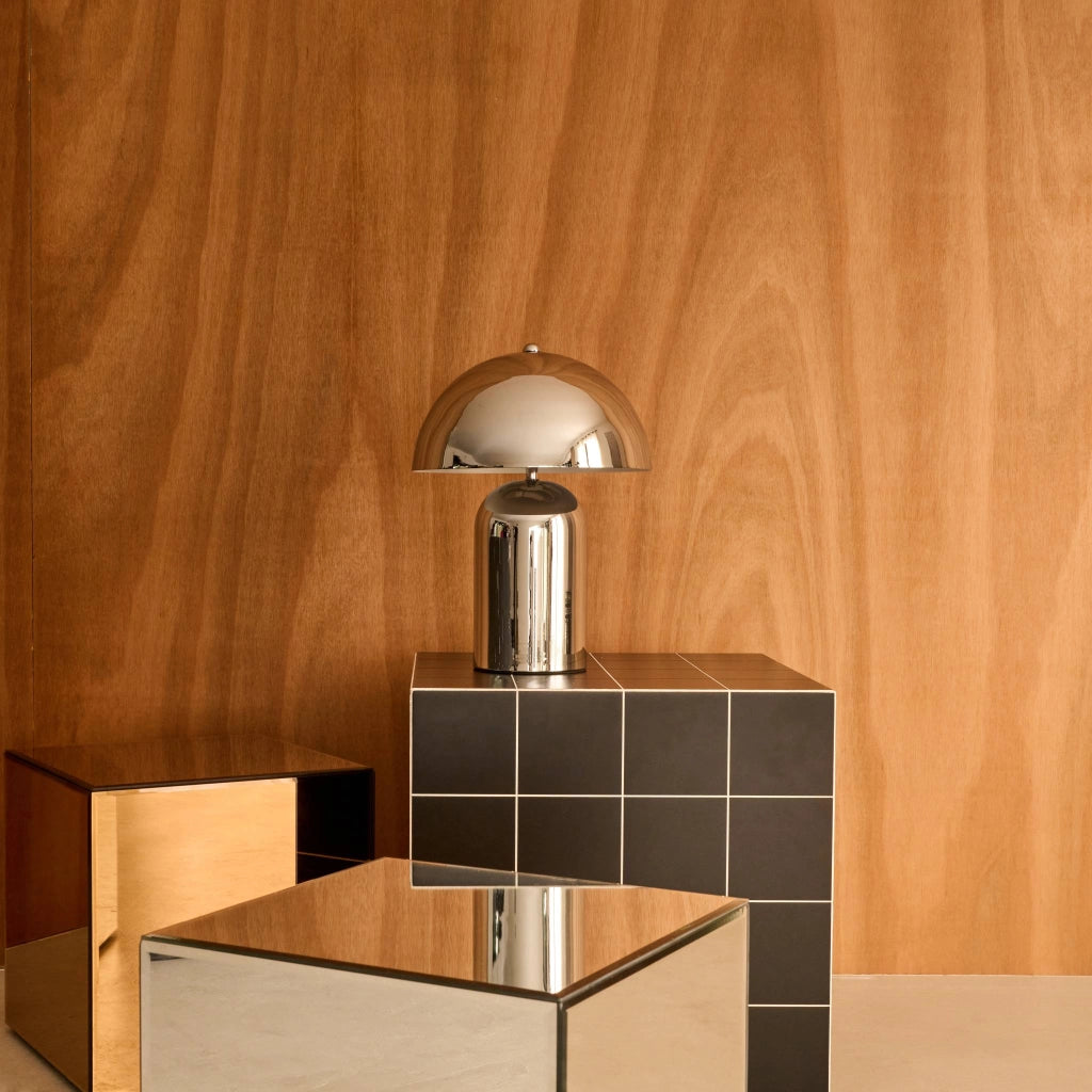 Lampada in metallo, 25cm, grigio perlato