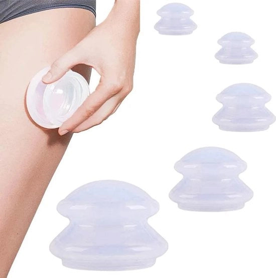 Set di massaggi full body e cupping, 4 pezzi (L-XS), bianco
