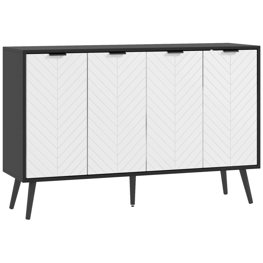 Armadio a 4 ante ¨C Minimal ¨C Bianco e Nero 120x35x77,4 cm