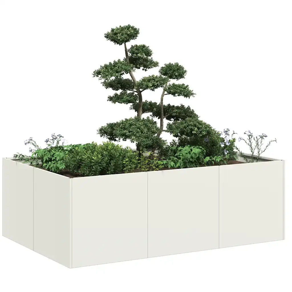 Fioriera | Cassetta per fiori | Vaso Bianca 120x80x40 cm in Acciaio