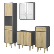Vicco Set di mobili da bagno Antracite/quercia 4 parti