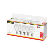 NOVA LAMPADA LED SFERETTA E14 6W 3000K PZ.5