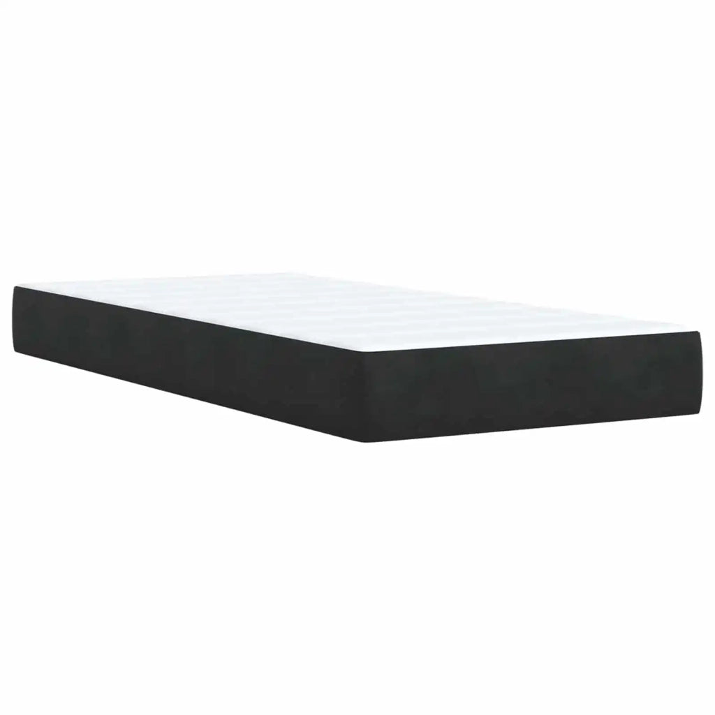 Letto box spring con materasso Nero 90 x 190 cm Velluto 3455014
