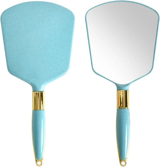 Specchio portatile per uomo e donna con design ergonomico - Modello quadrato - Blu.