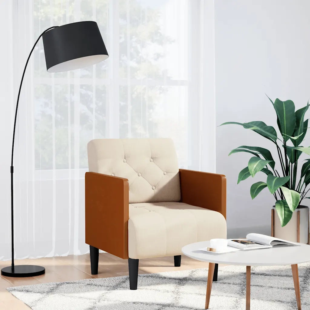 Divano Sedia con Braccioli-Poltrona-Sofa Relax 55 cm Lino