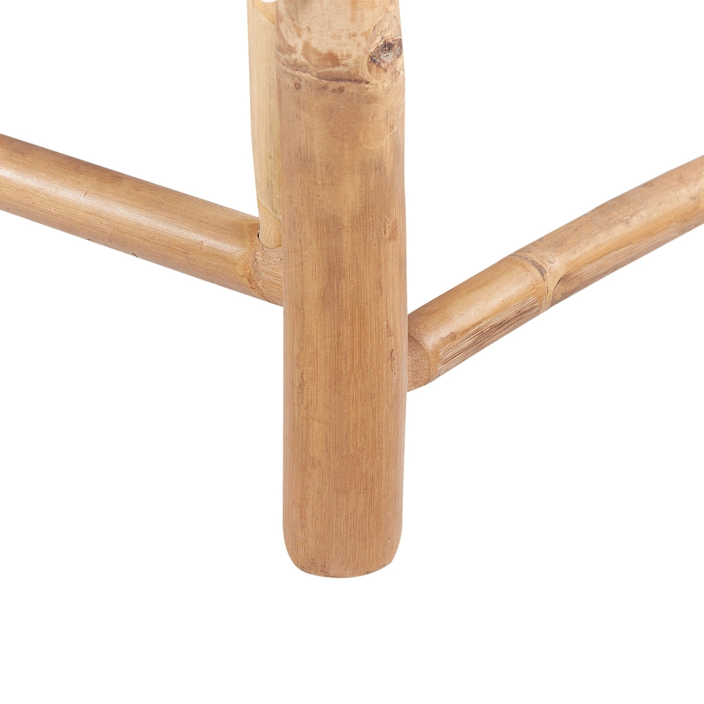 Sedia a sdraio da esterno in bambù naturale e cuscino bianco con schienale regolabile giardino stile classico