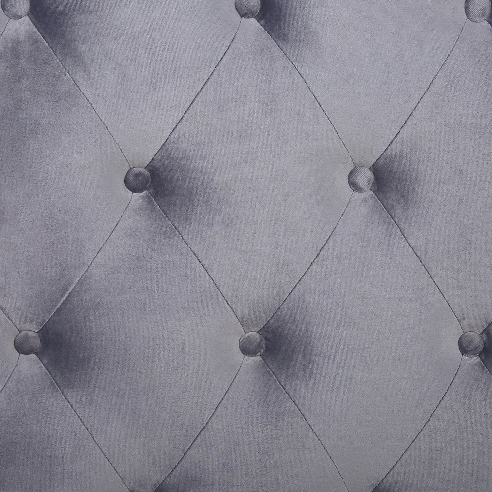 Letto matrimoniale in velluto grigio 140 x 200 cm design moderno