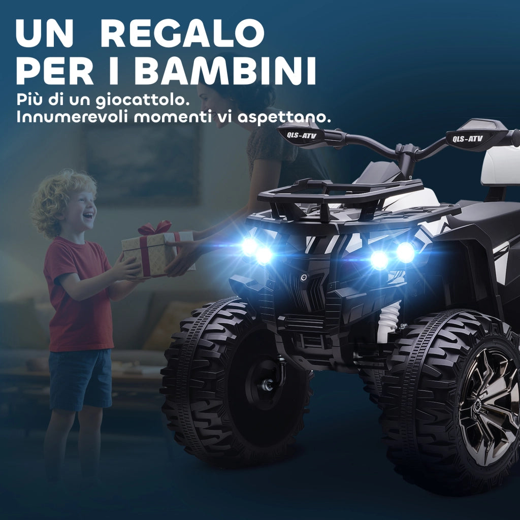 Quad Elettrico per Bambini 3-5 Anni ¨C Xylo ¨C 12V Bianco con Fari LED e USB