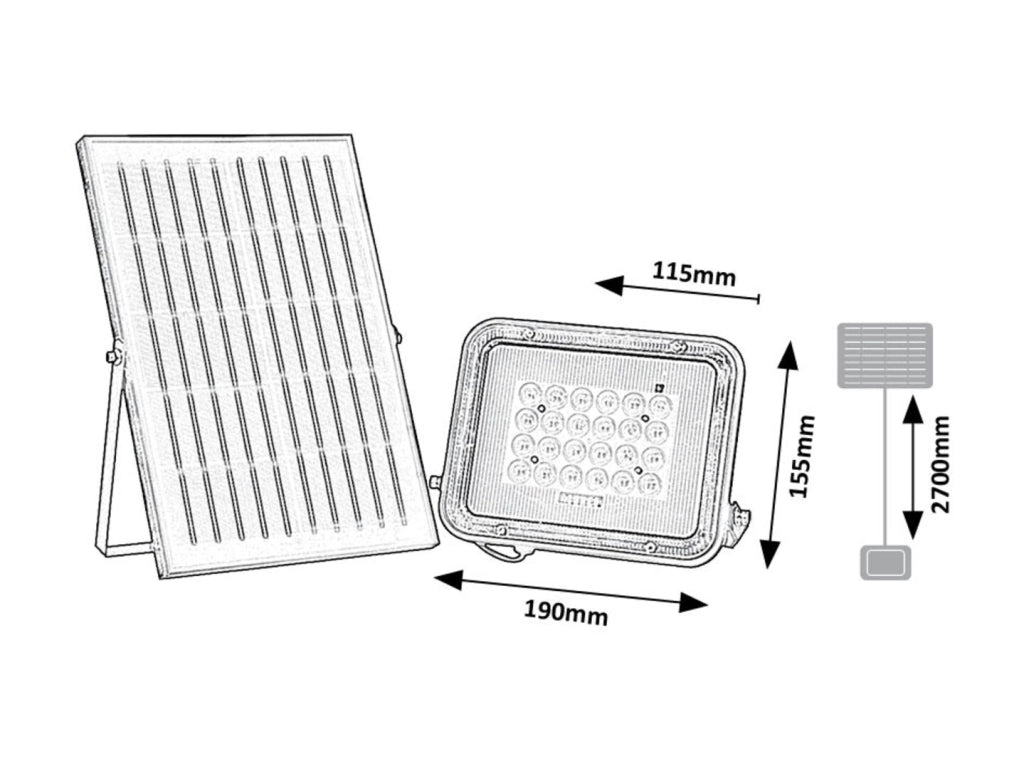 Faro solare LED 6,5W IP65 CCT con telecomando Rabalux