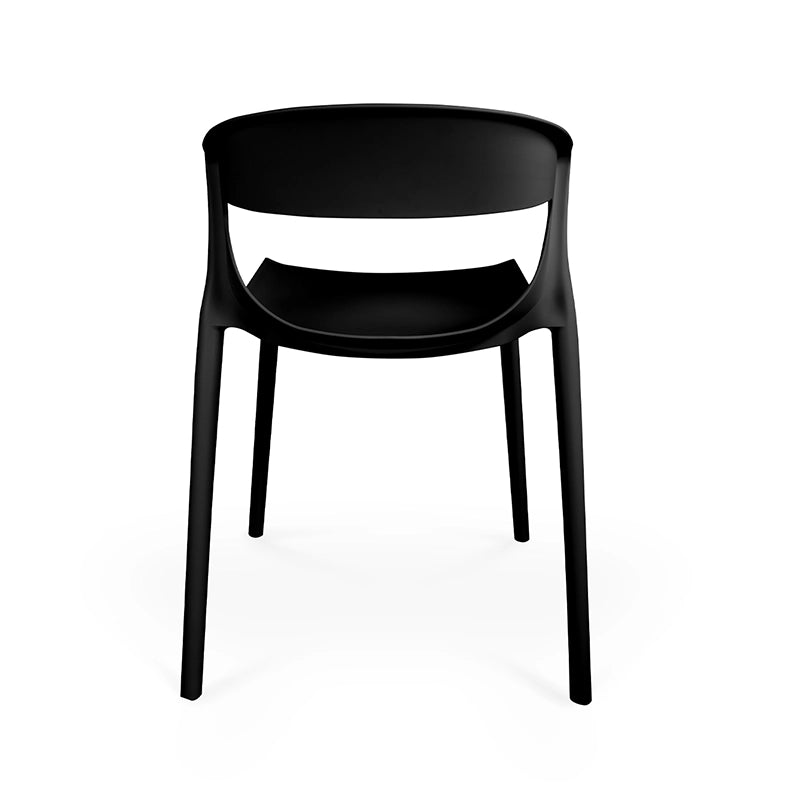 Set di 2 sedie impilabili in plastica nera – Gaia - SD10GAPP