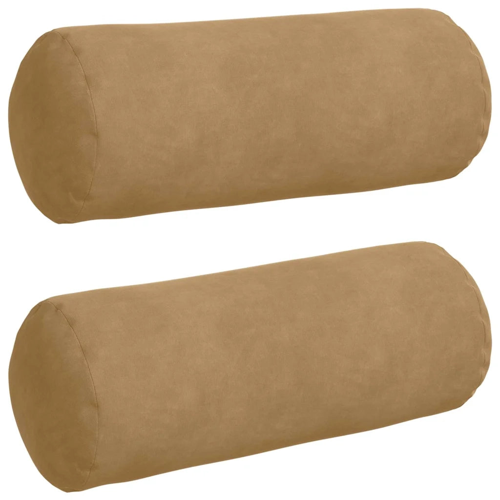 Cuscini a rullo 2 pcs Marrone Ø 15 x 40 cm Tessuto in Cords 42014293
