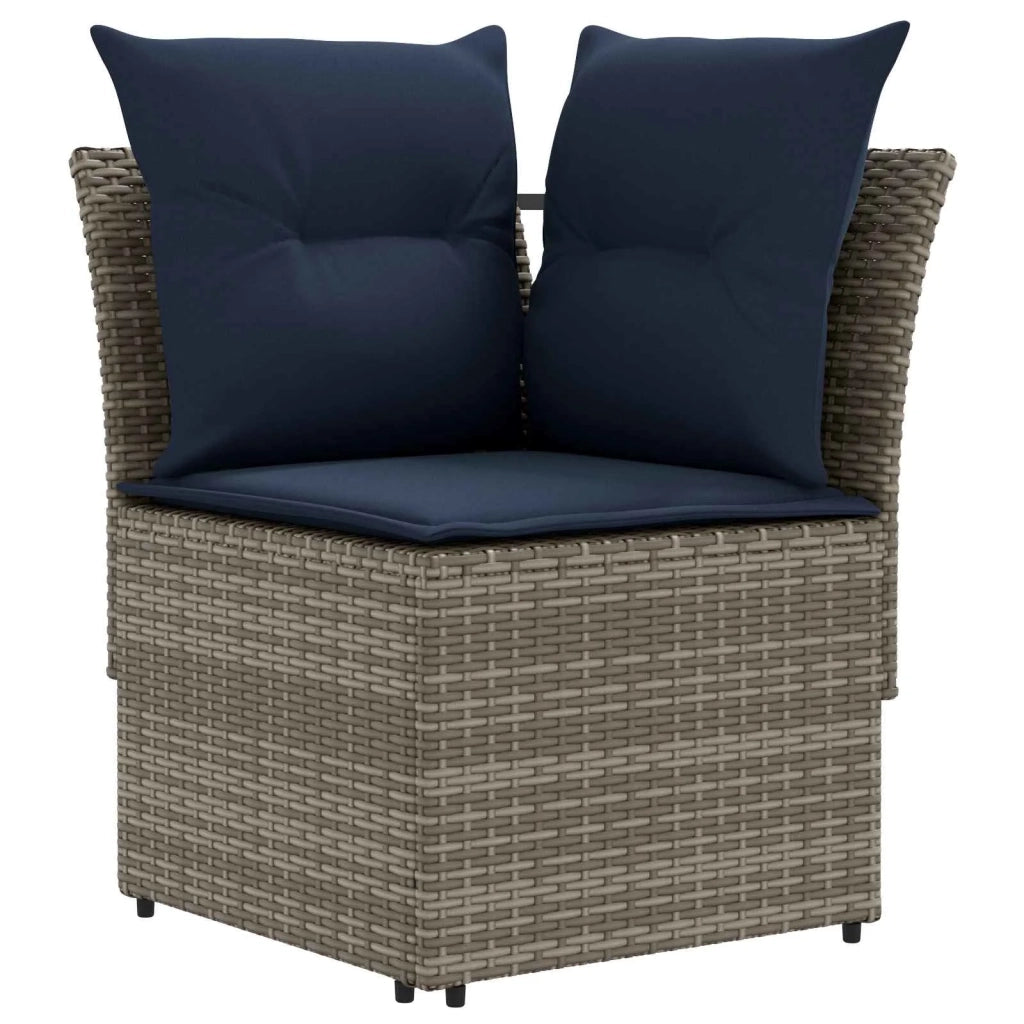 Set di Mobili con cuscino 7 pcs Grigio e Blu Navy Rattan in PE 3422214