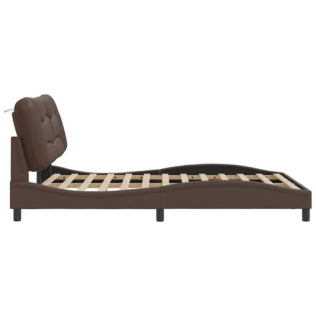 Giroletto senza Materasso Hvar Marrone 140x190 cm in Similpelle