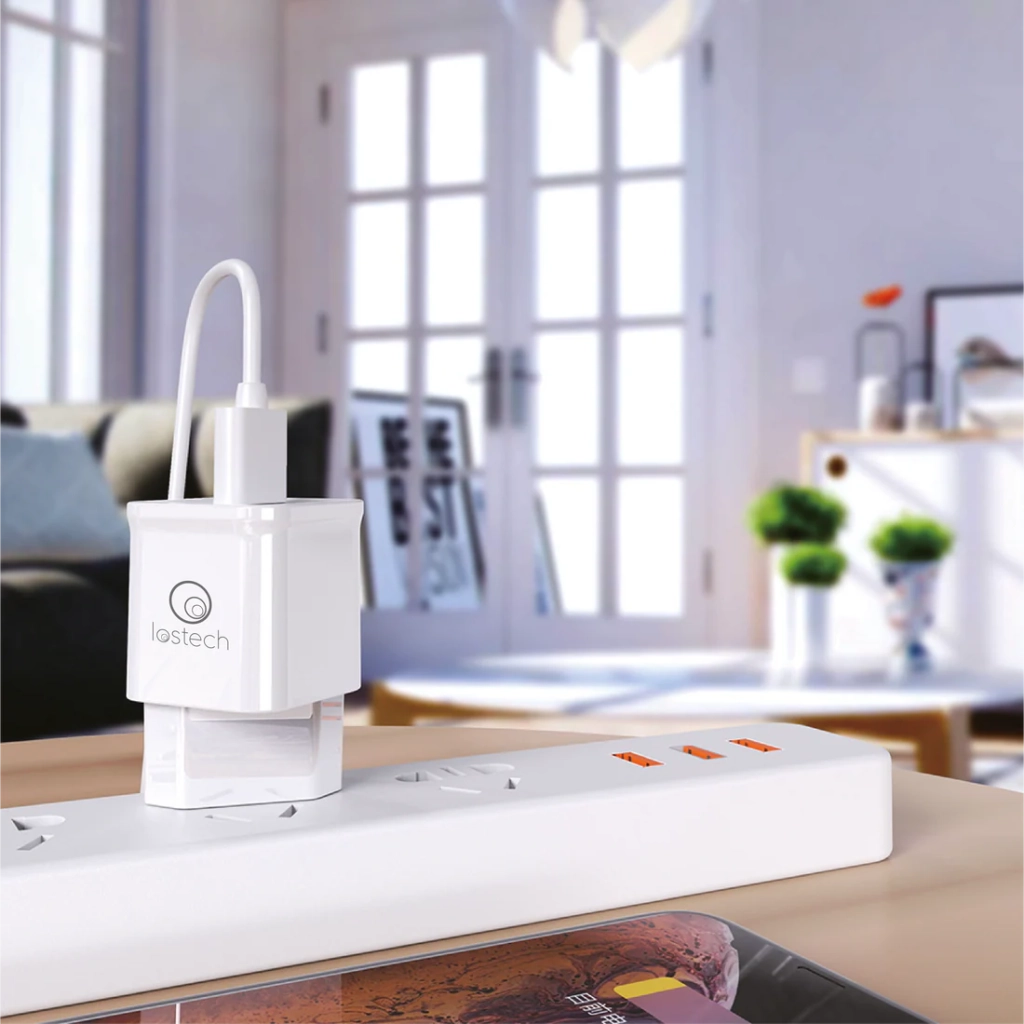 CARICABATTERIA DA MURO CON CAVO carica rapida - 20 W  - LOSTECH