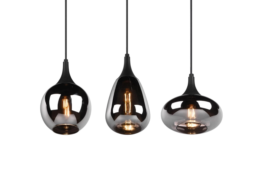 Lampadario Trio Lumina nero 3 luci E14 Ø69cm dimmerabile