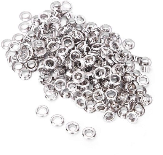 Set di Orecchie 100 pezzi - Orecchie doppie 5mm - Inclusi imballaggi - Per scarpe in pelle/abiti/borse - Materiale duraturo - Finitura professionale - Orecchie metalliche