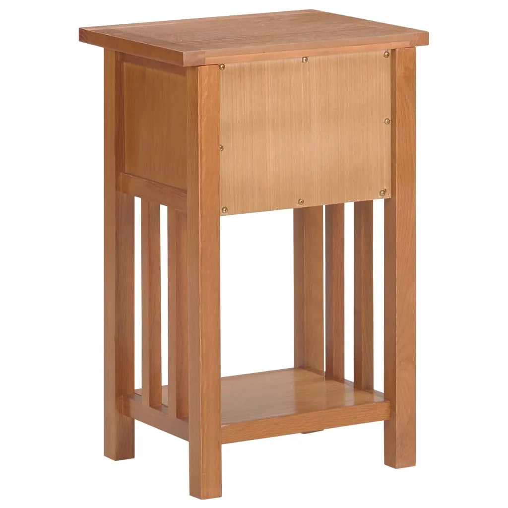 Tavolino Portariviste con Cassetto-Tavolino da soggiorno 35x27x55 cm Legno di Rovere