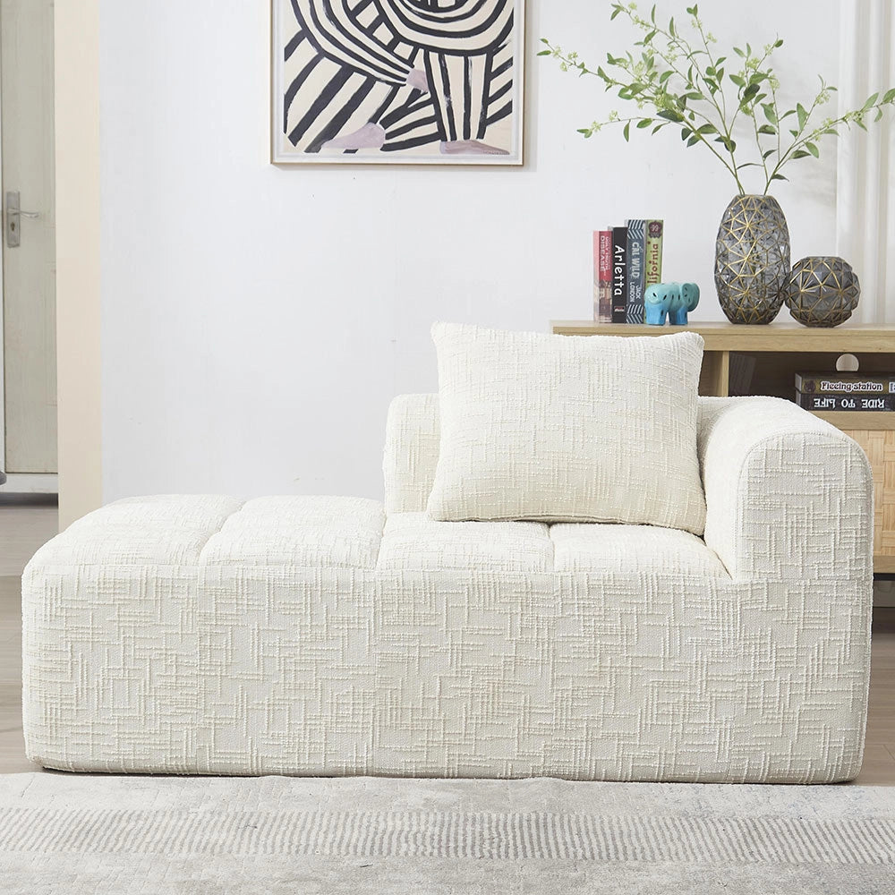 Chaise longue - Xylo - pronto uso con tasche laterali beige