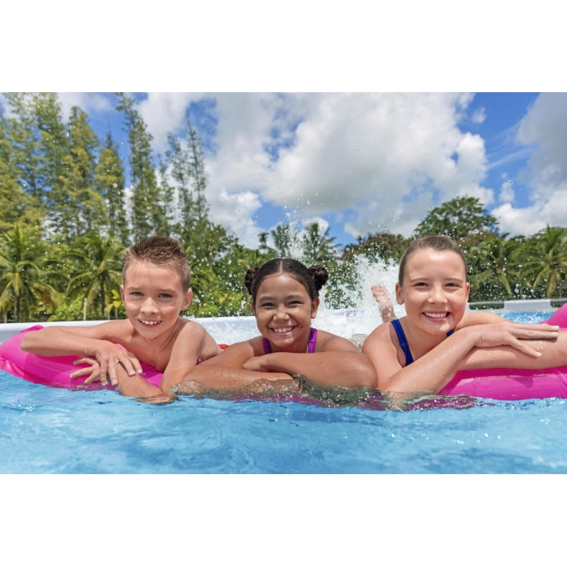 Piscina fuori terra rettangolare Bestway Power Steel 56465 549x274x122 cm con filtro, scaletta e copertura