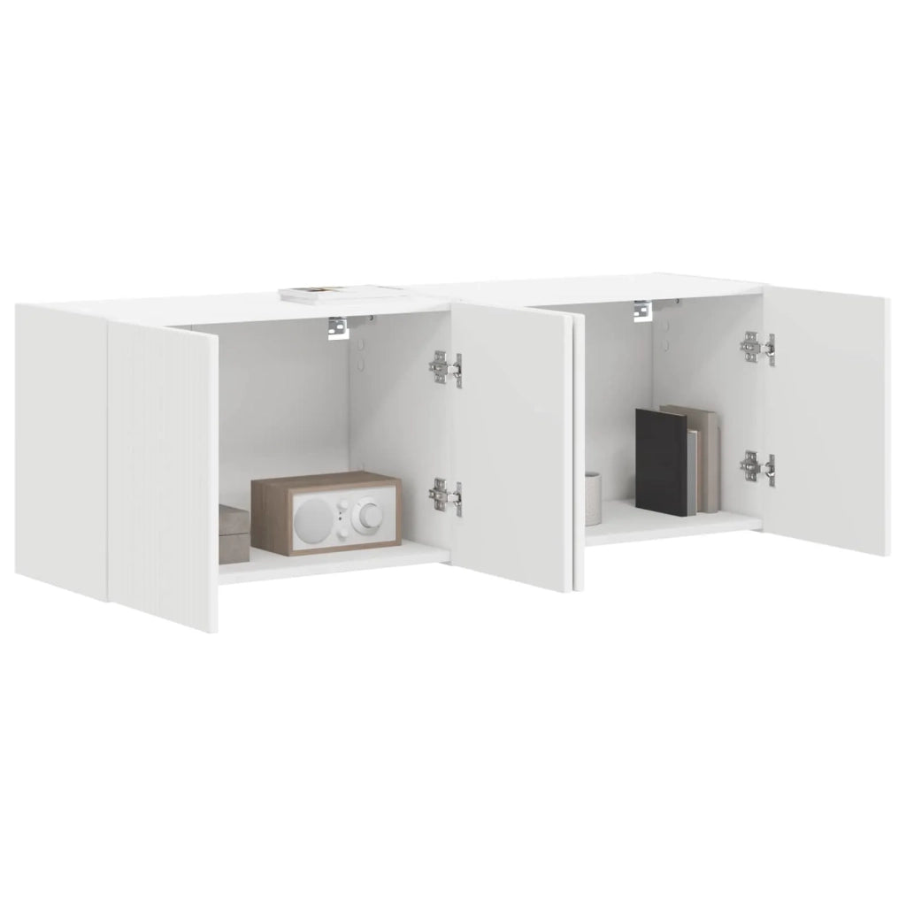 Mobile TV da parete 2 pcs Bianco 59,5 x 31 x 40 cm 892330