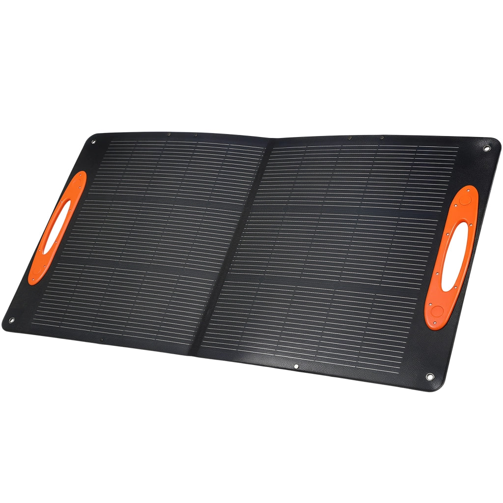 Caricabatteria Solare Portatile 100W ¨C Xylo ¨C Pieghevole USB-A USB-C IP67 Nero