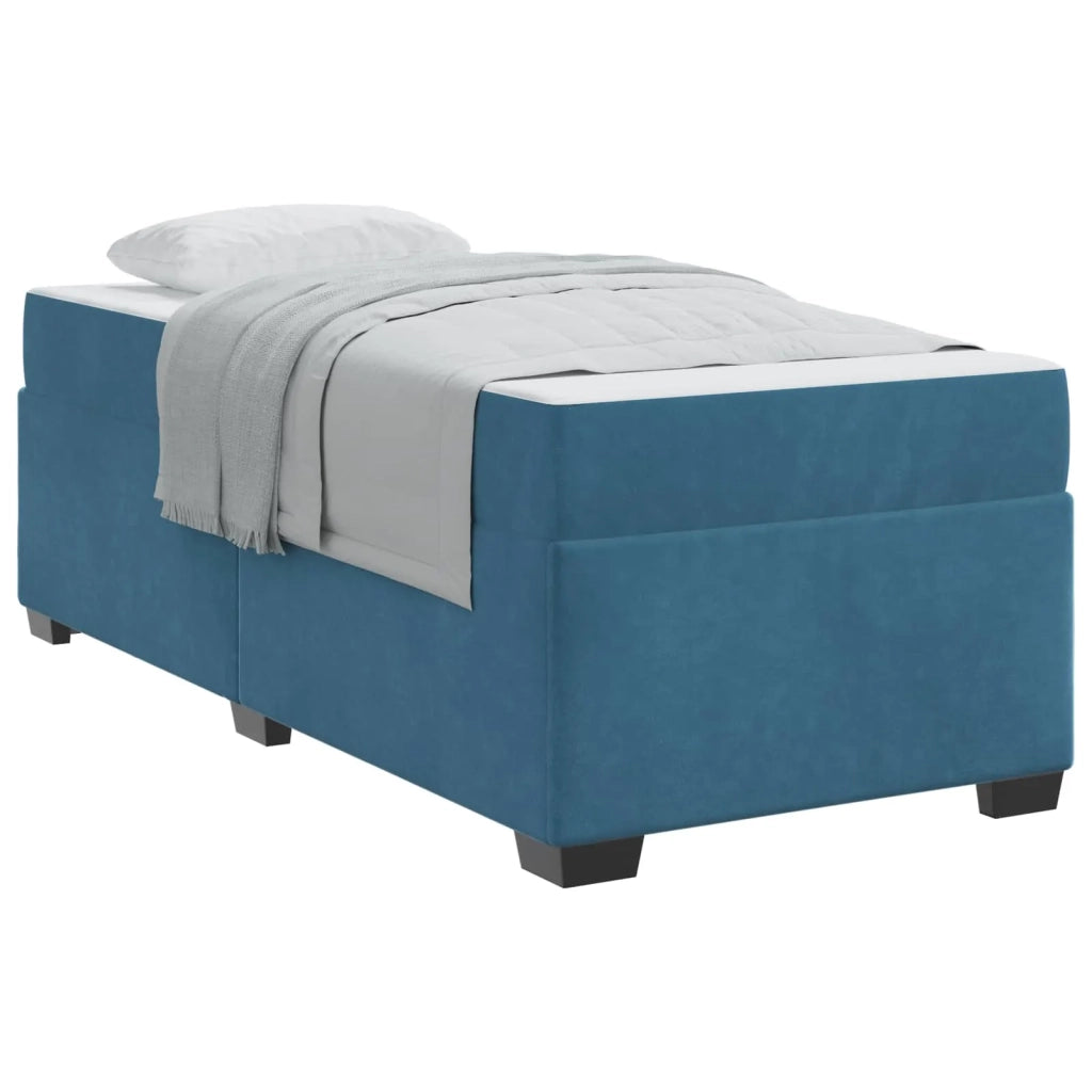 Struttura del letto con materasso Blu Scuro 90 x 190 cm Tessuto 3399264