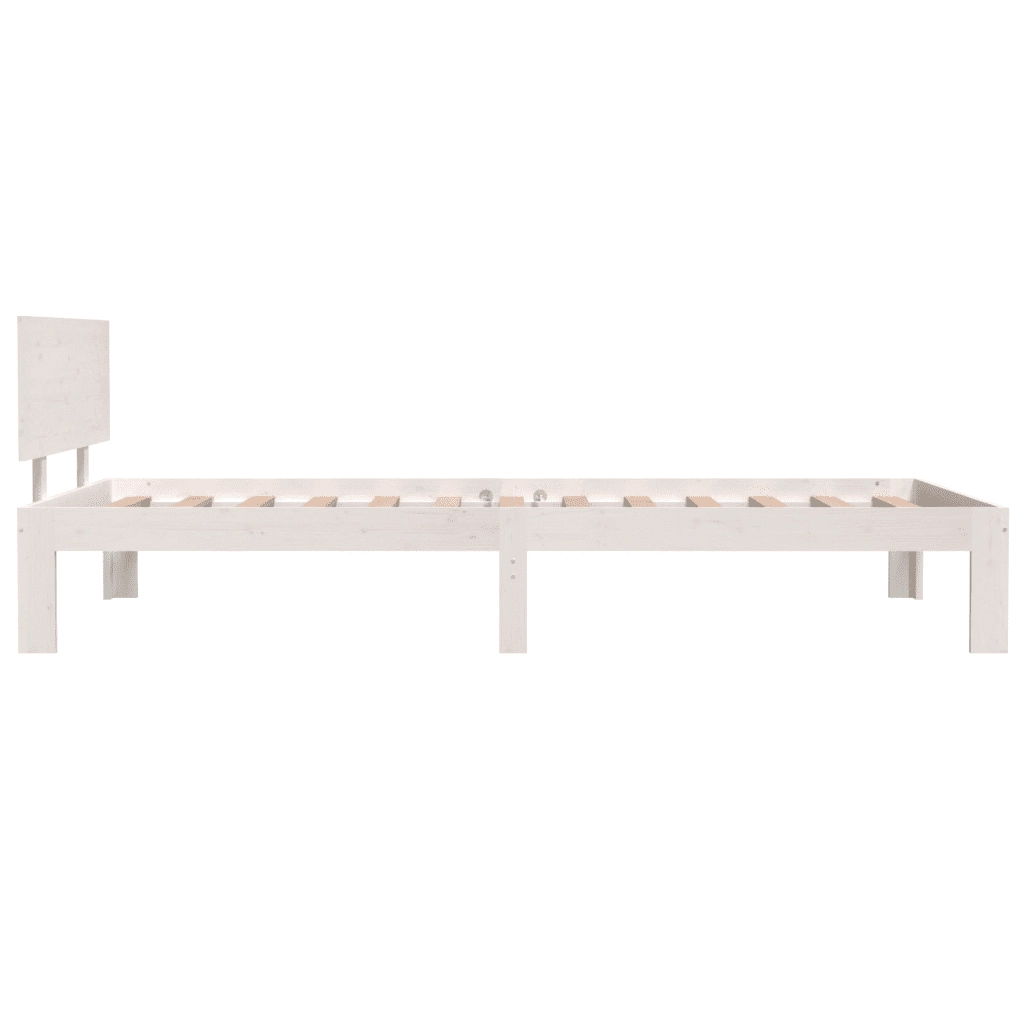 Giroletto-Struttura Letto Bianco in Legno Massello di Pino 100x200 cm 882209