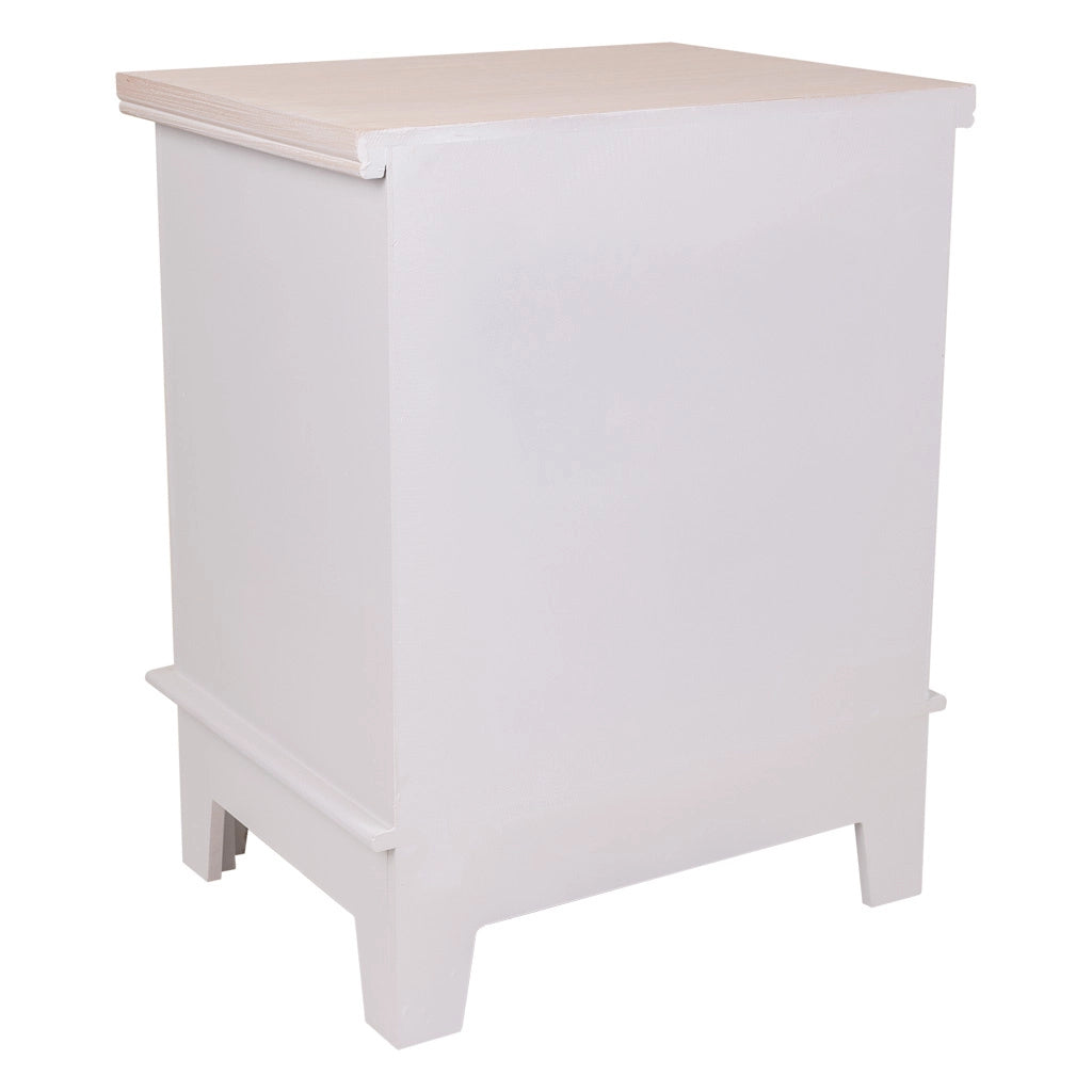 Comodino in legno bianco 39x36x72,5