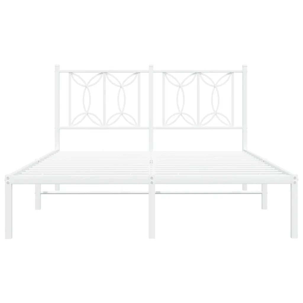 Giroletto con Testiera Metallo Bianco 140x190 cm 376177
