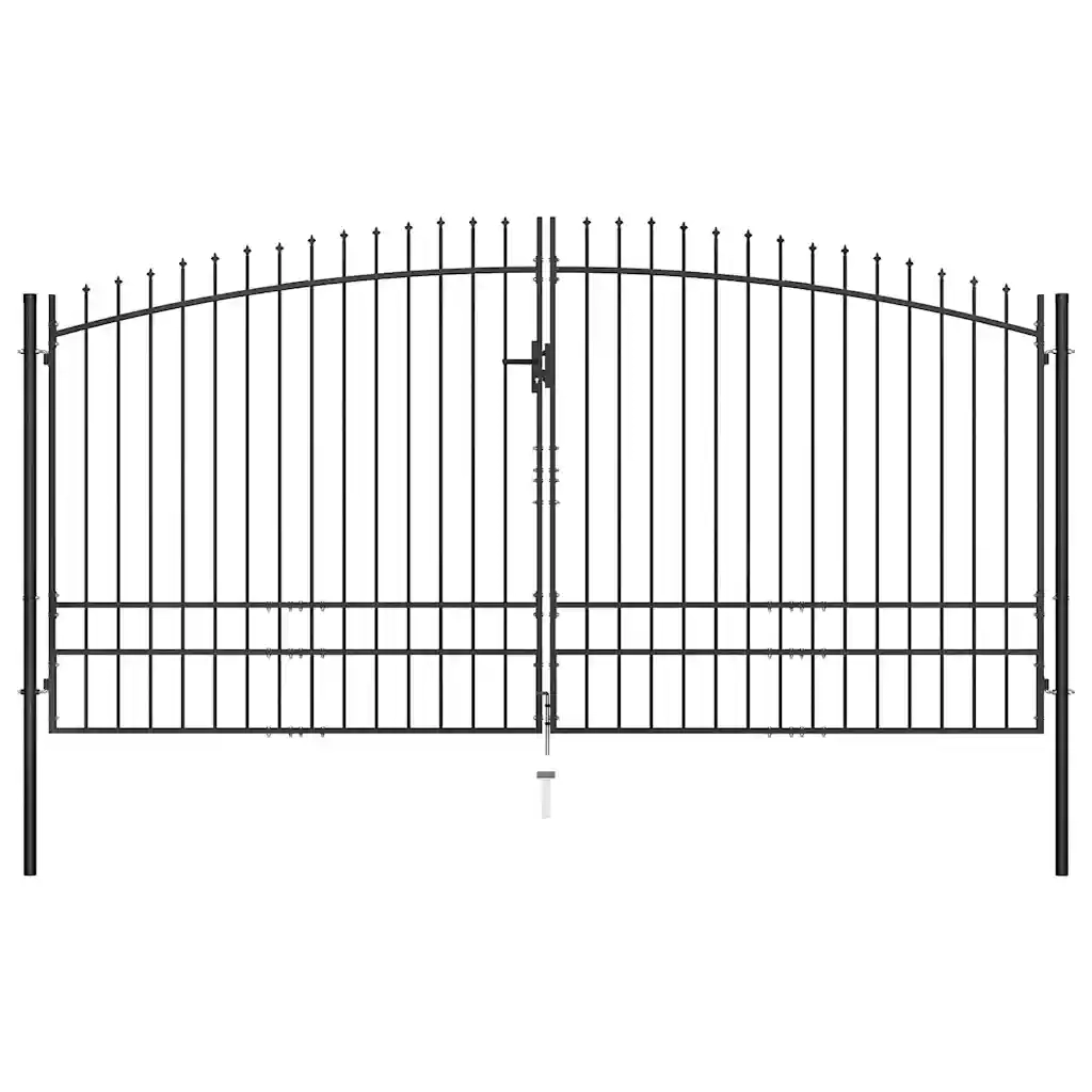 Cancello per recinzione a doppia porta Woerden con punta a lancia 400x249,5 cm 145742