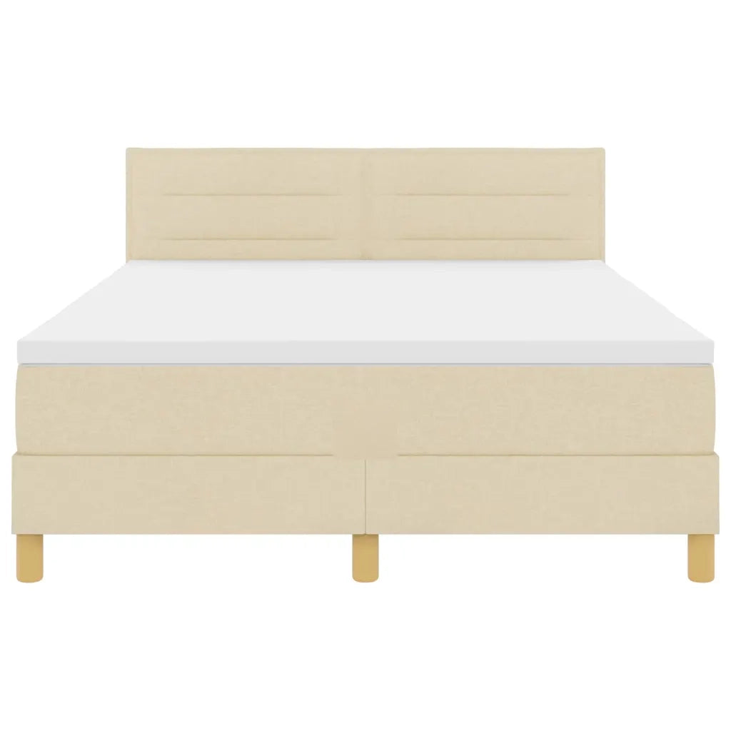 Letto a Sorgente LED con strisce LED Crema 140 x 190 cm Tessuto 3342364