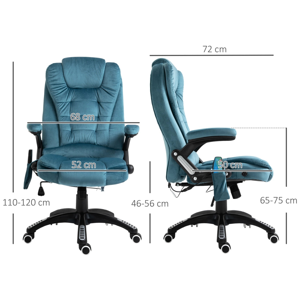 Poltrona da ufficio massaggiante e riscaldante ¨C Minimal ¨C blu, tessuto poliestere