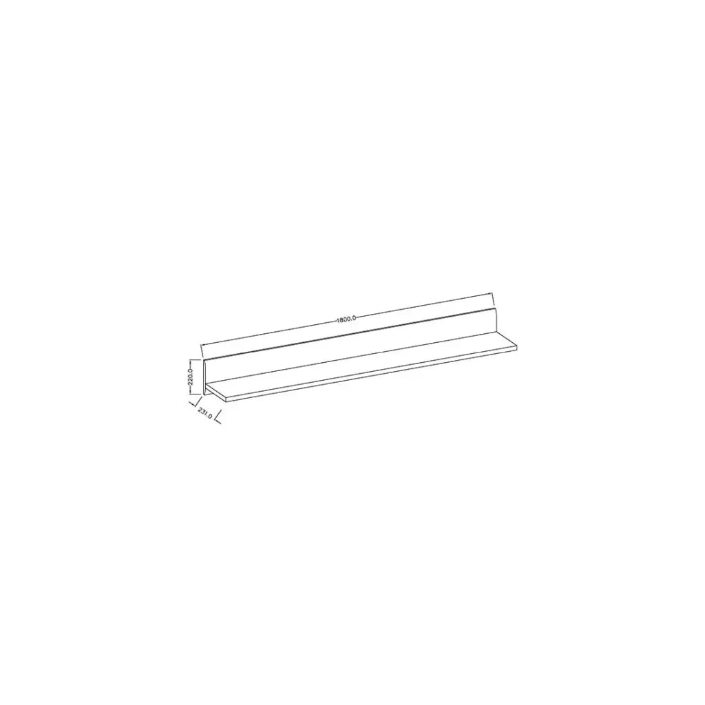 Scaffale da muro design BREDA – 180 cm – Colore rovere – Stile moderno