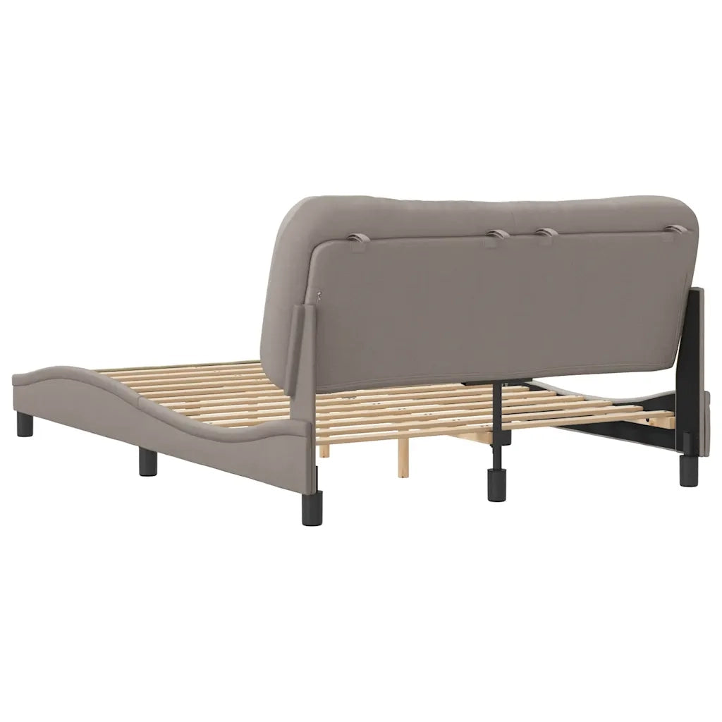 Letto matrimoniale | Letto per adulti | Giroletto senza Materasso Hvar Tortora 120x200 cm Tessuto
