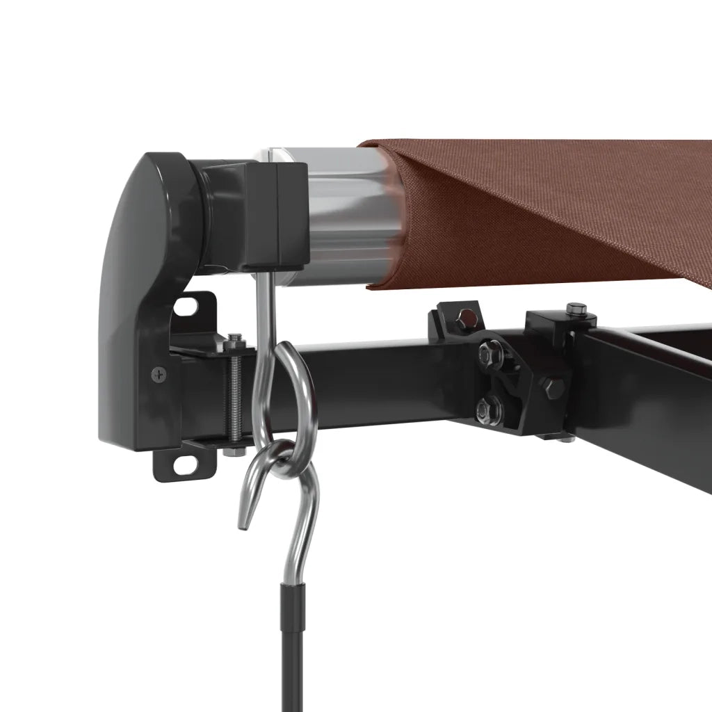 Tenda da Sole Retrattile Manuale con LED Marrone 450x350 cm 3215408