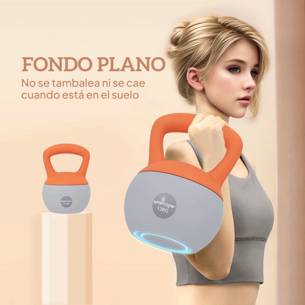 Kettlebell 12 kg ¨C Minimal ¨C Arancione Grigio 21x21x30 cm