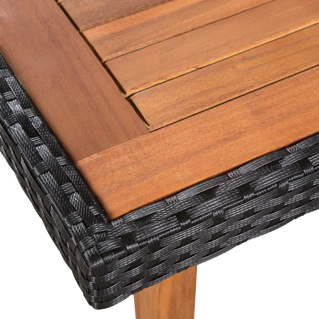 Set da Pranzo da Giardino 5 pz in Polyrattan Nero e Marrone 44075