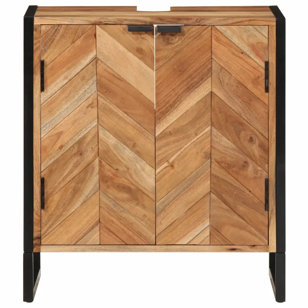 Mobile da Bagno | Armadio da bagno 55x35x60 cm in Legno Massello di Acacia e Ferro