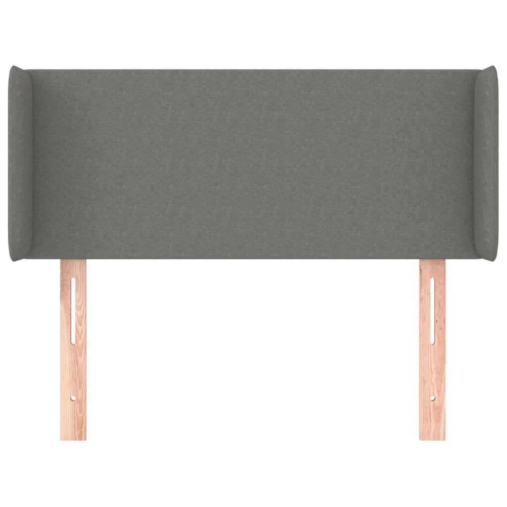Testiera ad Orecchio-Testata con Orecchie Grigio Scuro 103x16x78/88 cm in Tessuto 323714