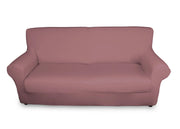 Copridivano-Copripoltrona Antimacchia Elasticizzato Tinta Unita Modello Magic - 2 Posti - Rosa Antico