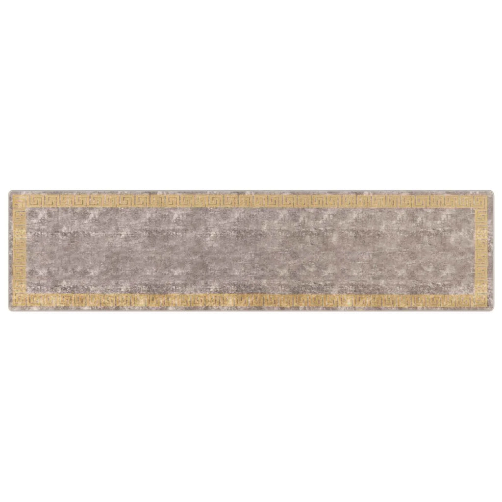 Runner Tappeto MARSA Grigio 100 x 400 cm Poliestere e PVC 42023364