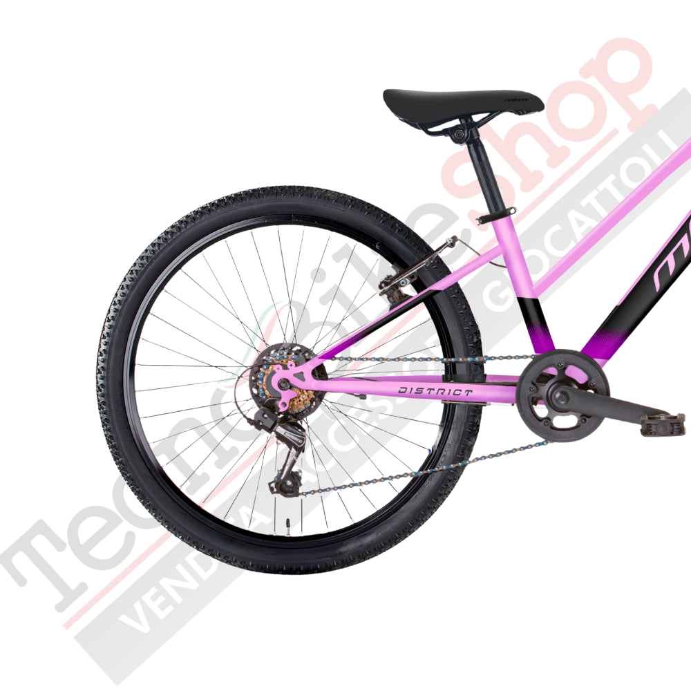 Bicicletta MTB Donna MBM District 26" con Cambio 7 Velocità-Rosa